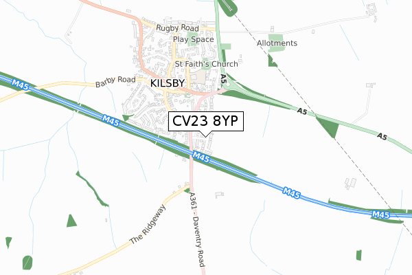 CV23 8YP map - small scale - OS Open Zoomstack (Ordnance Survey)