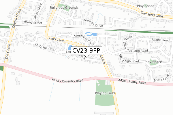 CV23 9FP map - large scale - OS Open Zoomstack (Ordnance Survey)
