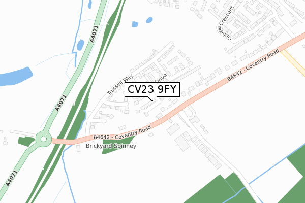 CV23 9FY map - large scale - OS Open Zoomstack (Ordnance Survey)
