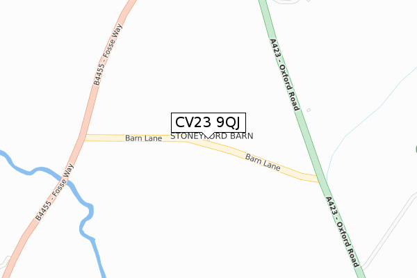 CV23 9QJ map - large scale - OS Open Zoomstack (Ordnance Survey)