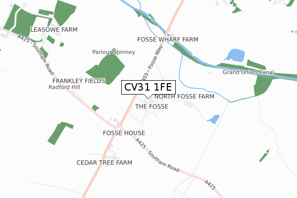 CV31 1FE map - small scale - OS Open Zoomstack (Ordnance Survey)