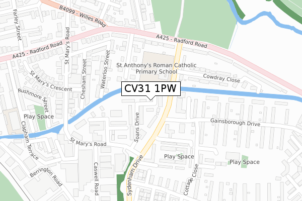 CV31 1PW map - large scale - OS Open Zoomstack (Ordnance Survey) CV31 1PW map - large scale - OS Open Zoomstack (Ordnance Survey)