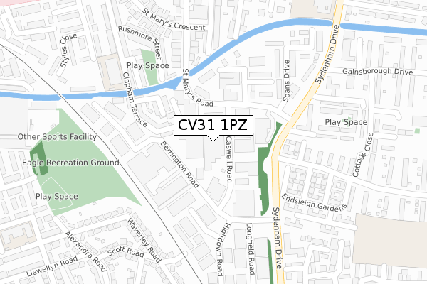 CV31 1PZ map - large scale - OS Open Zoomstack (Ordnance Survey)