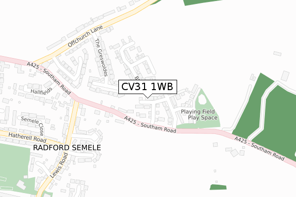 CV31 1WB map - large scale - OS Open Zoomstack (Ordnance Survey)