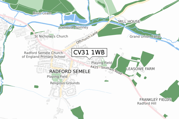 CV31 1WB map - small scale - OS Open Zoomstack (Ordnance Survey)