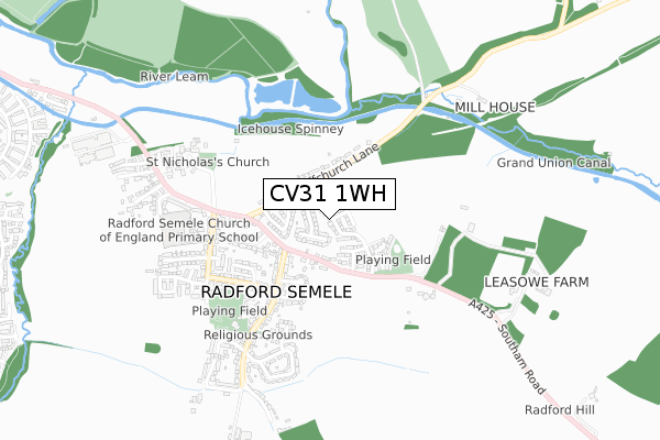 CV31 1WH map - small scale - OS Open Zoomstack (Ordnance Survey)