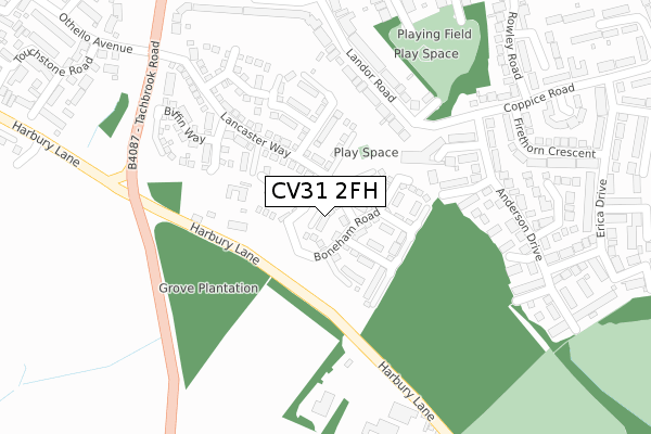 CV31 2FH map - large scale - OS Open Zoomstack (Ordnance Survey)