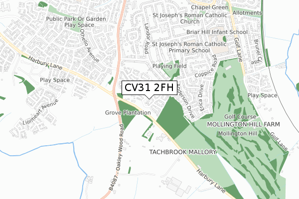 CV31 2FH map - small scale - OS Open Zoomstack (Ordnance Survey)