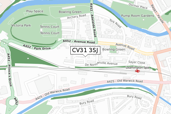 CV31 3SJ map - large scale - OS Open Zoomstack (Ordnance Survey)