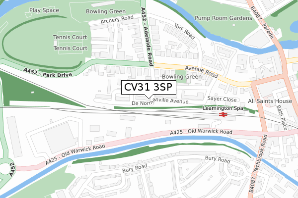 CV31 3SP map - large scale - OS Open Zoomstack (Ordnance Survey)