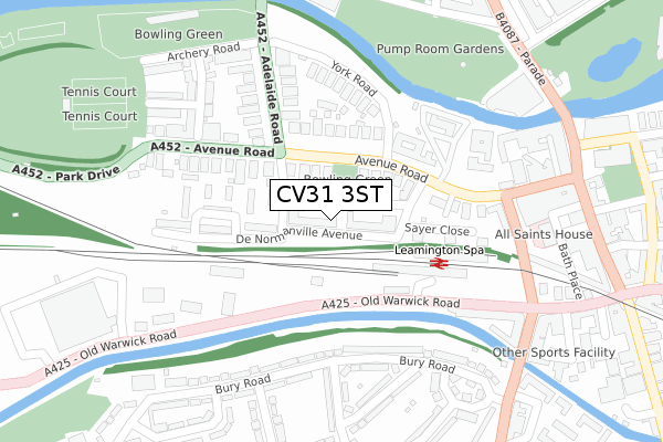 CV31 3ST map - large scale - OS Open Zoomstack (Ordnance Survey)