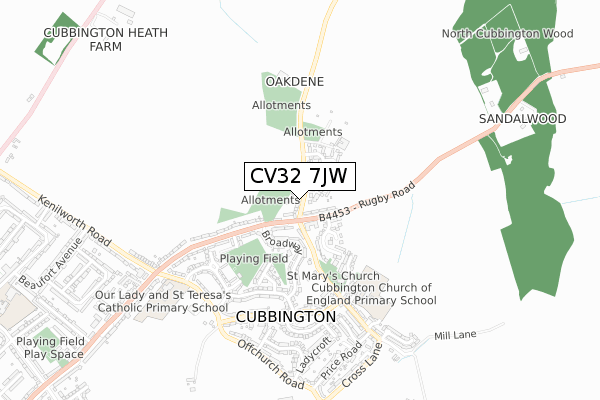 CV32 7JW map - small scale - OS Open Zoomstack (Ordnance Survey) CV32 7JW map - small scale - OS Open Zoomstack (Ordnance Survey)