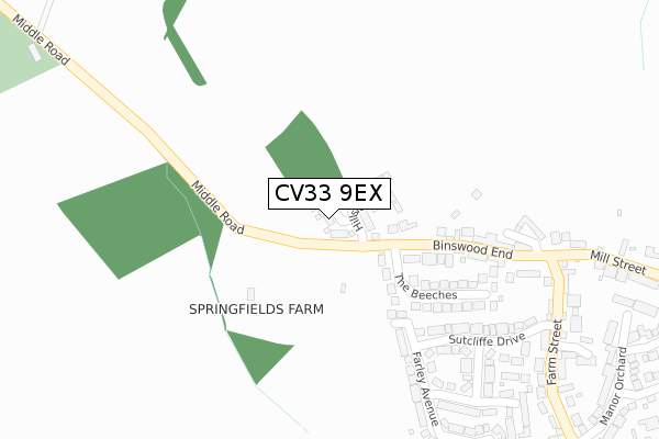 CV33 9EX map - large scale - OS Open Zoomstack (Ordnance Survey)