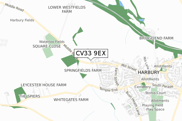 CV33 9EX map - small scale - OS Open Zoomstack (Ordnance Survey)