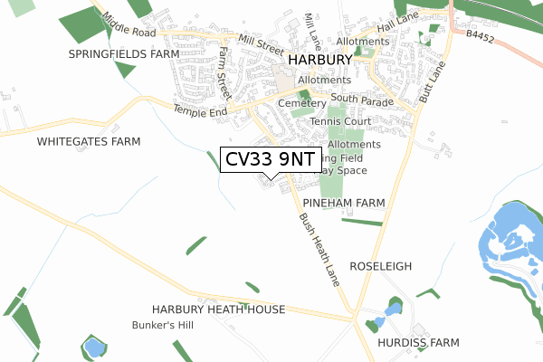 CV33 9NT map - small scale - OS Open Zoomstack (Ordnance Survey)