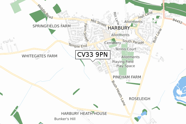 CV33 9PN map - small scale - OS Open Zoomstack (Ordnance Survey)
