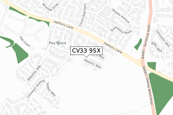 CV33 9SX map - large scale - OS Open Zoomstack (Ordnance Survey)