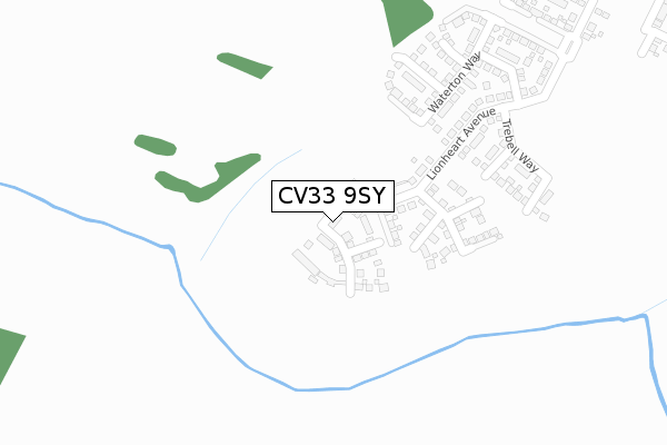 CV33 9SY map - large scale - OS Open Zoomstack (Ordnance Survey)