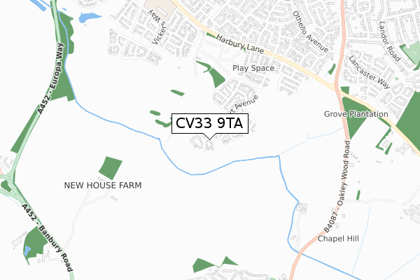 CV33 9TA map - small scale - OS Open Zoomstack (Ordnance Survey)