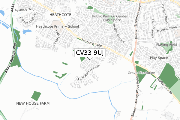 CV33 9UJ map - small scale - OS Open Zoomstack (Ordnance Survey) CV33 9UJ map - small scale - OS Open Zoomstack (Ordnance Survey)