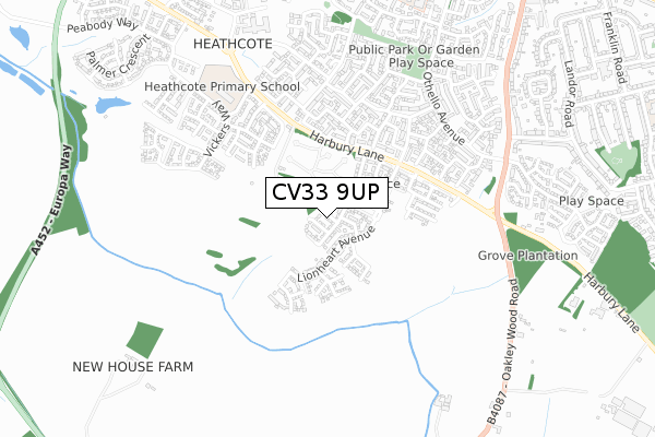 CV33 9UP map - small scale - OS Open Zoomstack (Ordnance Survey)