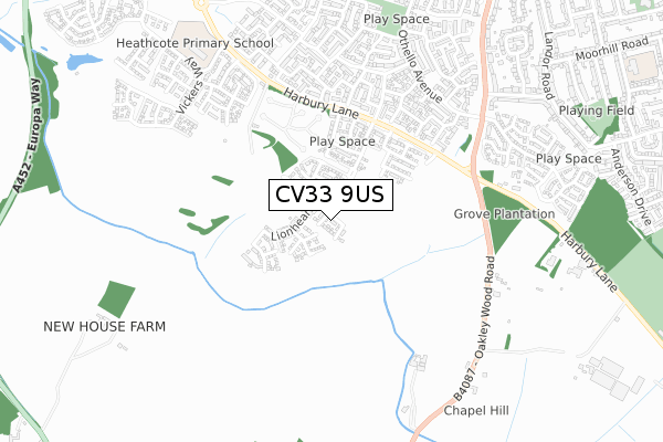 CV33 9US map - small scale - OS Open Zoomstack (Ordnance Survey)