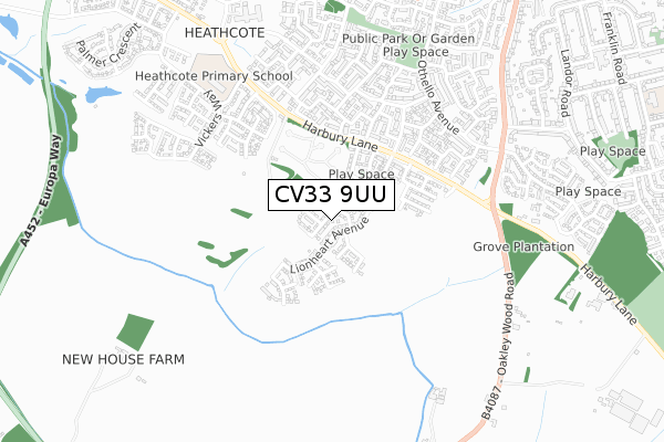 CV33 9UU map - small scale - OS Open Zoomstack (Ordnance Survey)