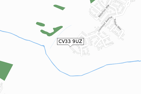 CV33 9UZ map - large scale - OS Open Zoomstack (Ordnance Survey)