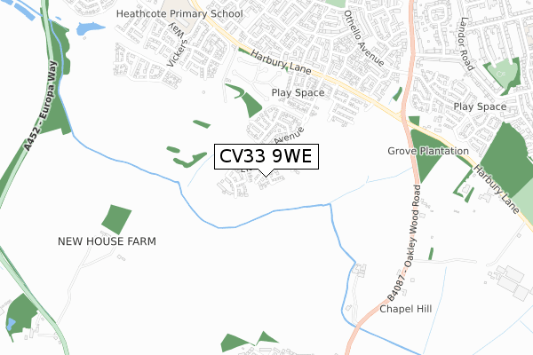 CV33 9WE map - small scale - OS Open Zoomstack (Ordnance Survey)
