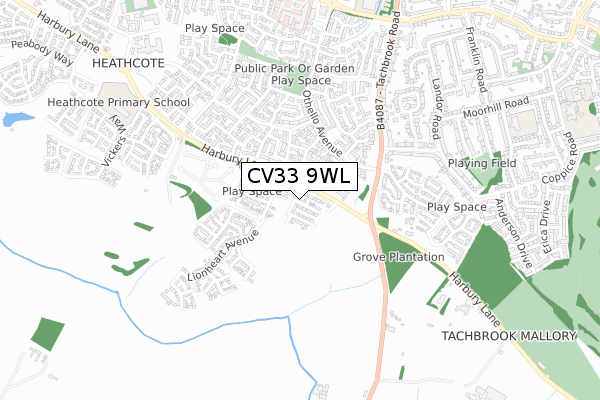 CV33 9WL map - small scale - OS Open Zoomstack (Ordnance Survey)