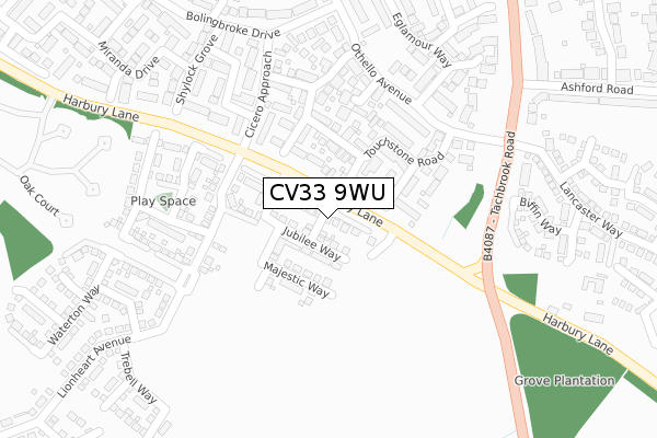 CV33 9WU map - large scale - OS Open Zoomstack (Ordnance Survey)