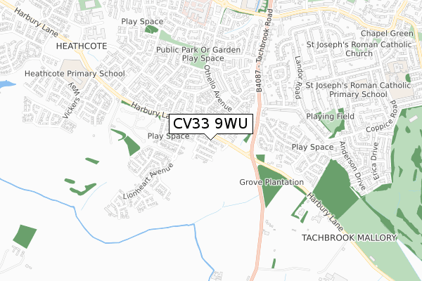 CV33 9WU map - small scale - OS Open Zoomstack (Ordnance Survey)