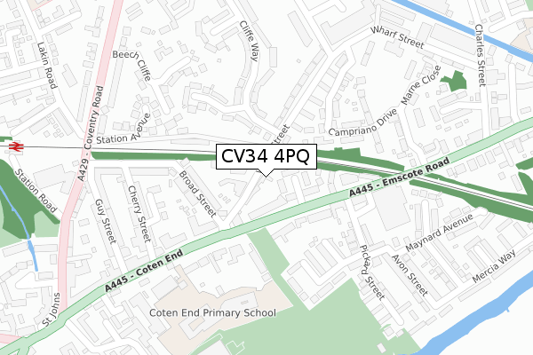CV34 4PQ map - large scale - OS Open Zoomstack (Ordnance Survey) CV34 4PQ map - large scale - OS Open Zoomstack (Ordnance Survey)