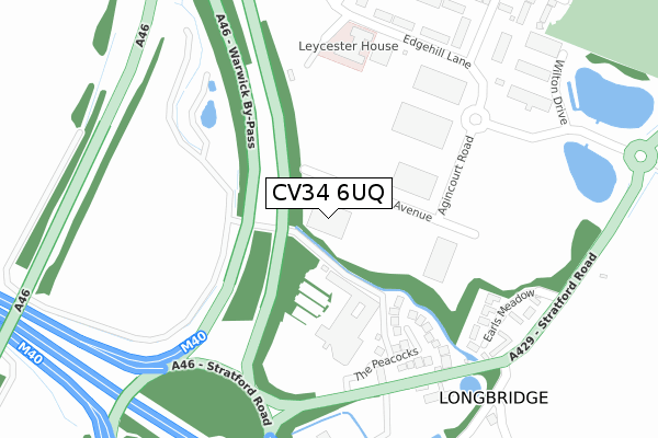 CV34 6UQ map - large scale - OS Open Zoomstack (Ordnance Survey)