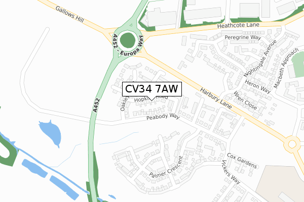CV34 7AW map - large scale - OS Open Zoomstack (Ordnance Survey) CV34 7AW map - large scale - OS Open Zoomstack (Ordnance Survey)