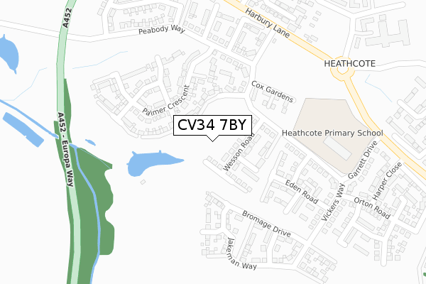 CV34 7BY map - large scale - OS Open Zoomstack (Ordnance Survey)
