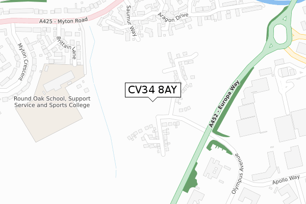 CV34 8AY map - large scale - OS Open Zoomstack (Ordnance Survey) CV34 8AY map - large scale - OS Open Zoomstack (Ordnance Survey)