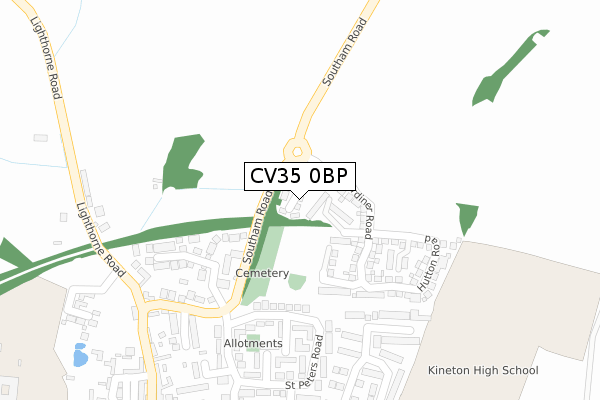 CV35 0BP map - large scale - OS Open Zoomstack (Ordnance Survey)