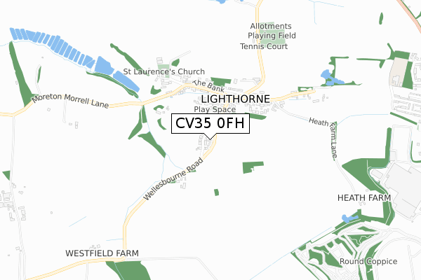 CV35 0FH map - small scale - OS Open Zoomstack (Ordnance Survey) CV35 0FH map - small scale - OS Open Zoomstack (Ordnance Survey)