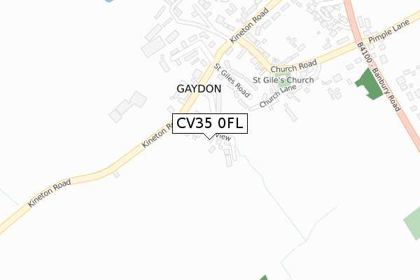 CV35 0FL map - large scale - OS Open Zoomstack (Ordnance Survey)