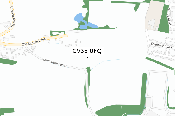 CV35 0FQ map - large scale - OS Open Zoomstack (Ordnance Survey)