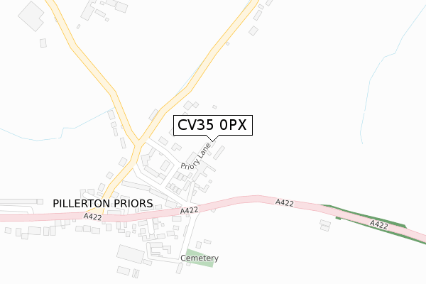 CV35 0PX map - large scale - OS Open Zoomstack (Ordnance Survey)