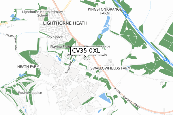 CV35 0XL map - small scale - OS Open Zoomstack (Ordnance Survey)