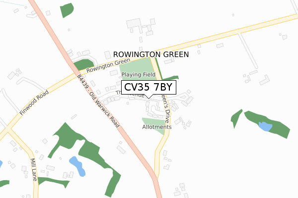 CV35 7BY map - large scale - OS Open Zoomstack (Ordnance Survey)
