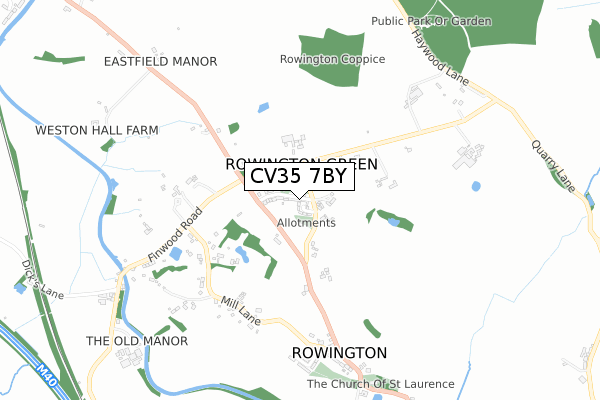 CV35 7BY map - small scale - OS Open Zoomstack (Ordnance Survey)