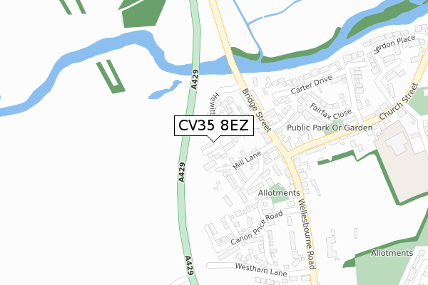 CV35 8EZ map - large scale - OS Open Zoomstack (Ordnance Survey)