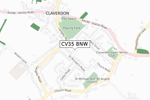 CV35 8NW map - large scale - OS Open Zoomstack (Ordnance Survey) CV35 8NW map - large scale - OS Open Zoomstack (Ordnance Survey)