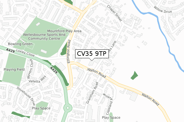 CV35 9TP map - large scale - OS Open Zoomstack (Ordnance Survey)