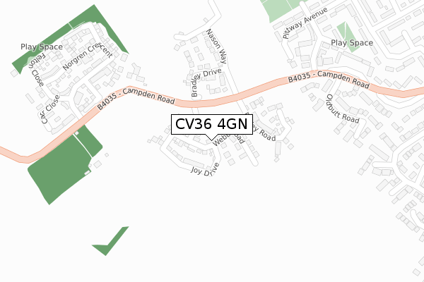 CV36 4GN map - large scale - OS Open Zoomstack (Ordnance Survey) CV36 4GN map - large scale - OS Open Zoomstack (Ordnance Survey)