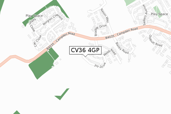 CV36 4GP map - large scale - OS Open Zoomstack (Ordnance Survey) CV36 4GP map - large scale - OS Open Zoomstack (Ordnance Survey)